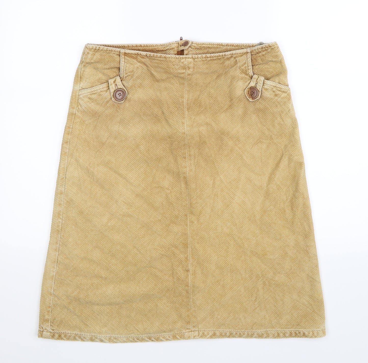 Divided Womens Beige  Corduroy A-Line Skirt Size 12