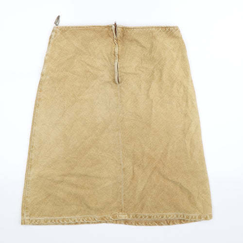 Divided Womens Beige  Corduroy A-Line Skirt Size 12