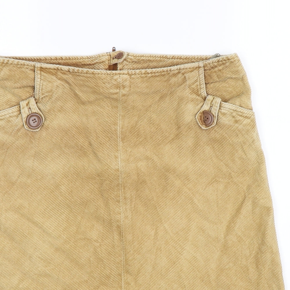 Divided Womens Beige  Corduroy A-Line Skirt Size 12