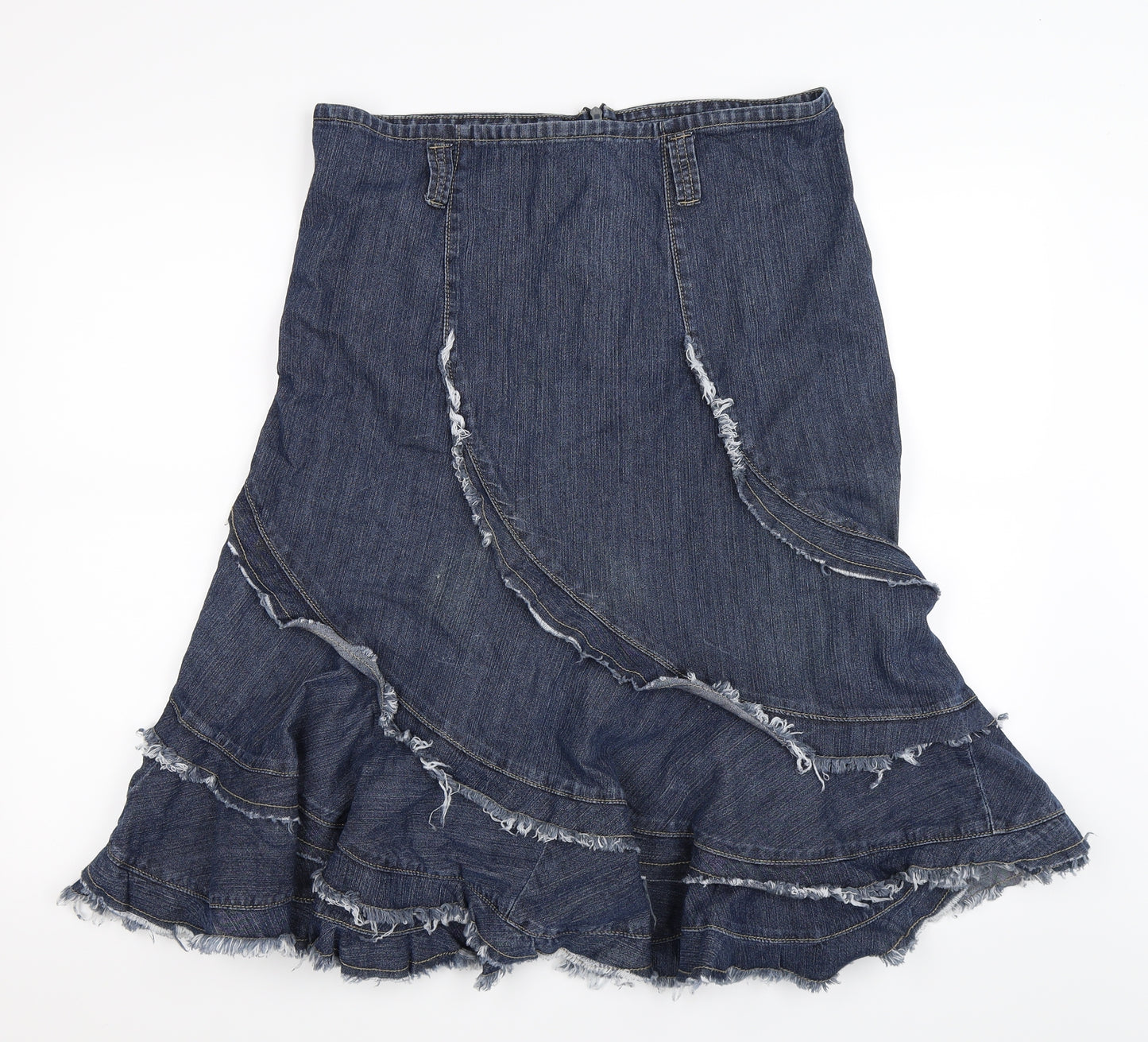 New Look Womens Blue  Denim Flare Skirt Size 14