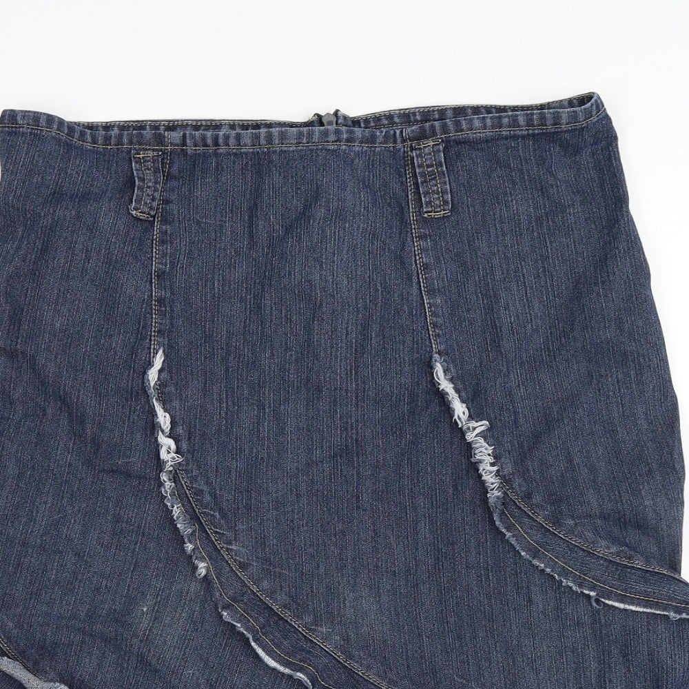 New Look Womens Blue  Denim Flare Skirt Size 14