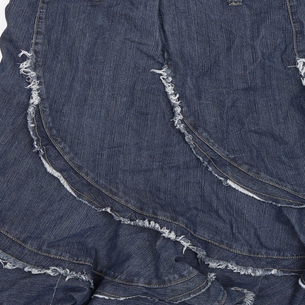 New Look Womens Blue  Denim Flare Skirt Size 14