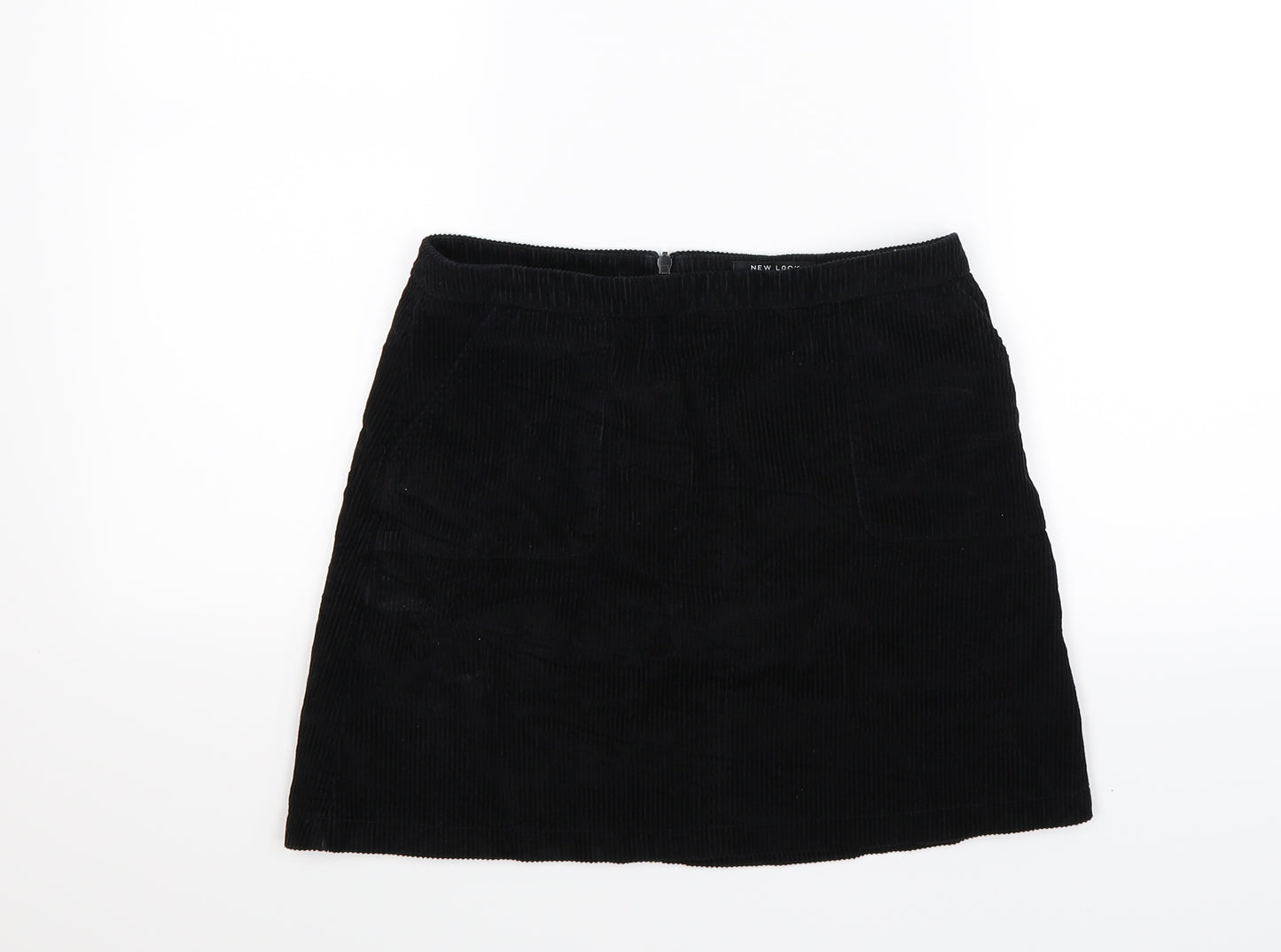 New Look Girls Black  Corduroy A-Line Skirt Size 13 Years