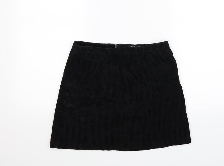 New Look Girls Black Corduroy A-Line Skirt Size 13 Years