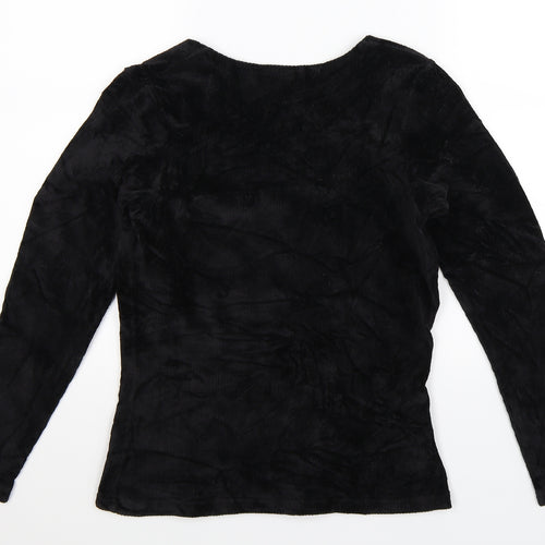 George Womens Black  Corduroy Basic T-Shirt Size 14