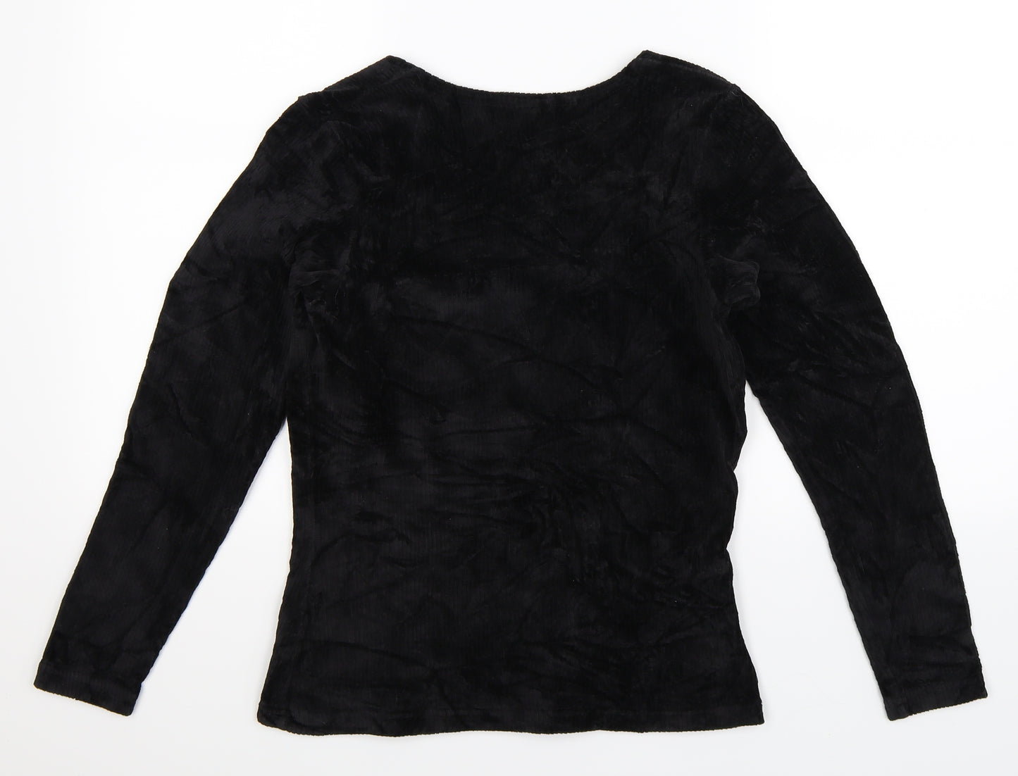 George Womens Black  Corduroy Basic T-Shirt Size 14
