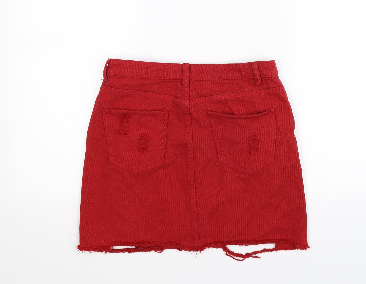 Denim Club Womens Red  Denim Mini Skirt Size 10