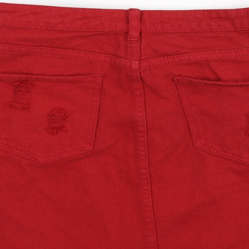 Denim Club Womens Red  Denim Mini Skirt Size 10