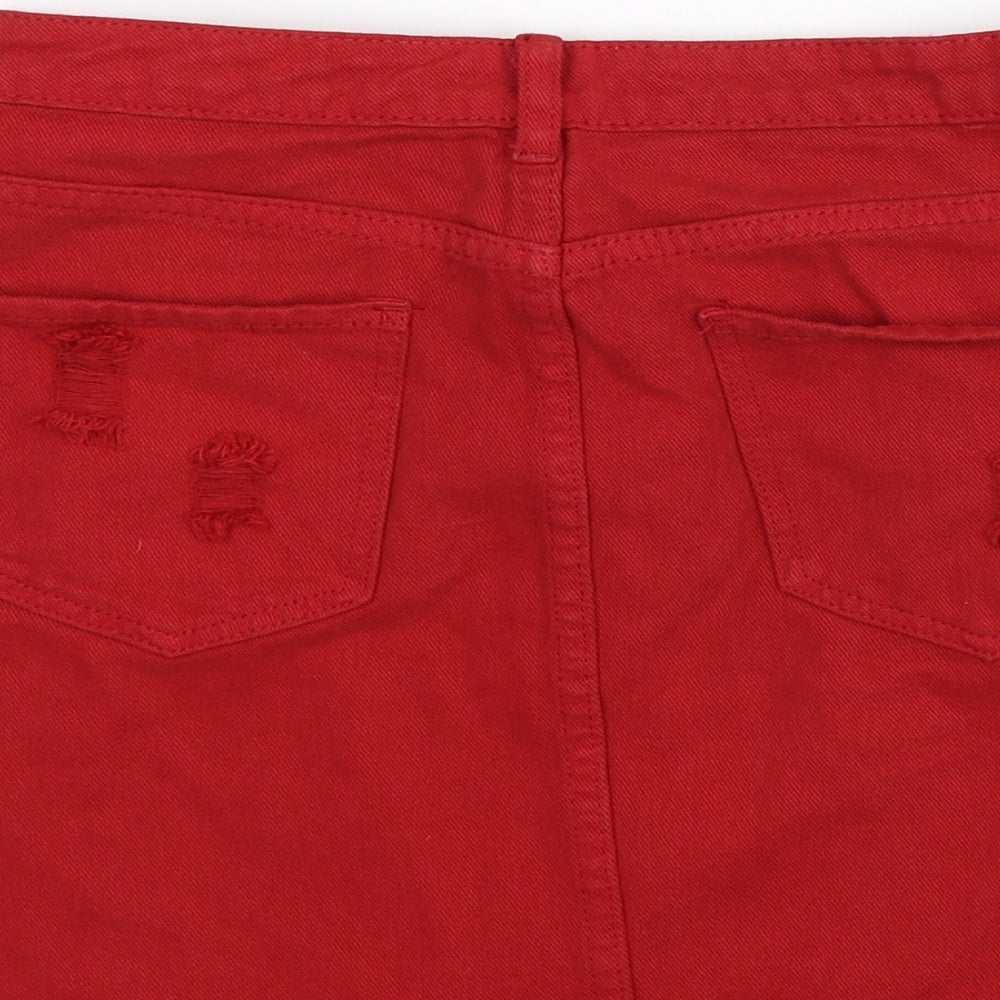 Denim Club Womens Red  Denim Mini Skirt Size 10