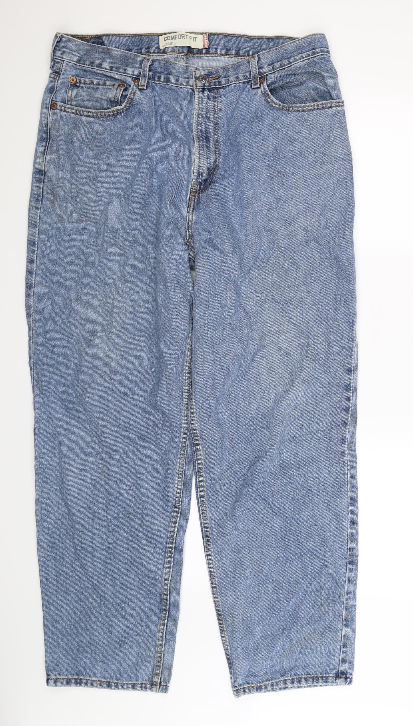 Levi's Mens Blue  Denim Straight Jeans Size 36 L32 in