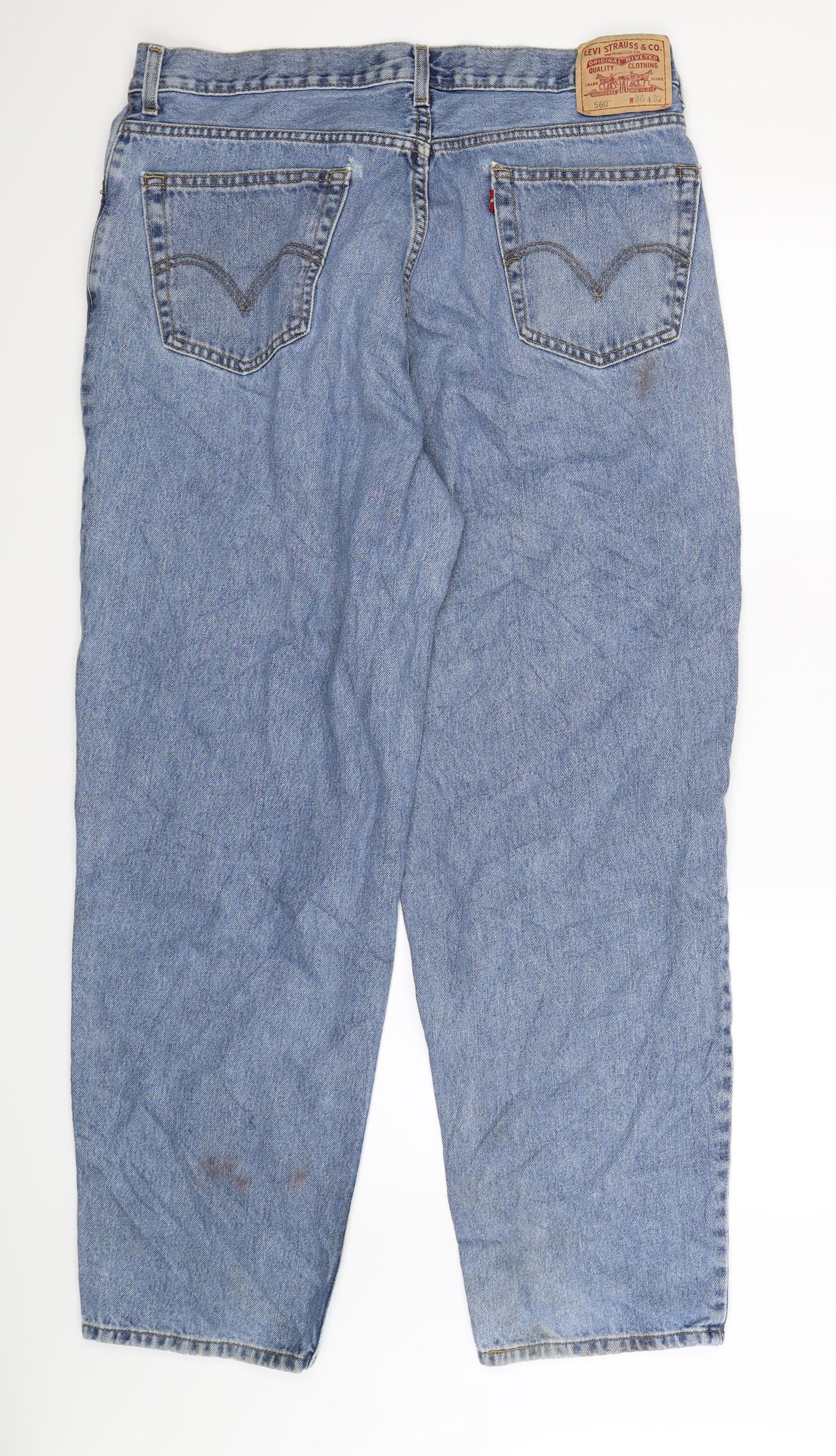 Levi's Mens Blue  Denim Straight Jeans Size 36 L32 in