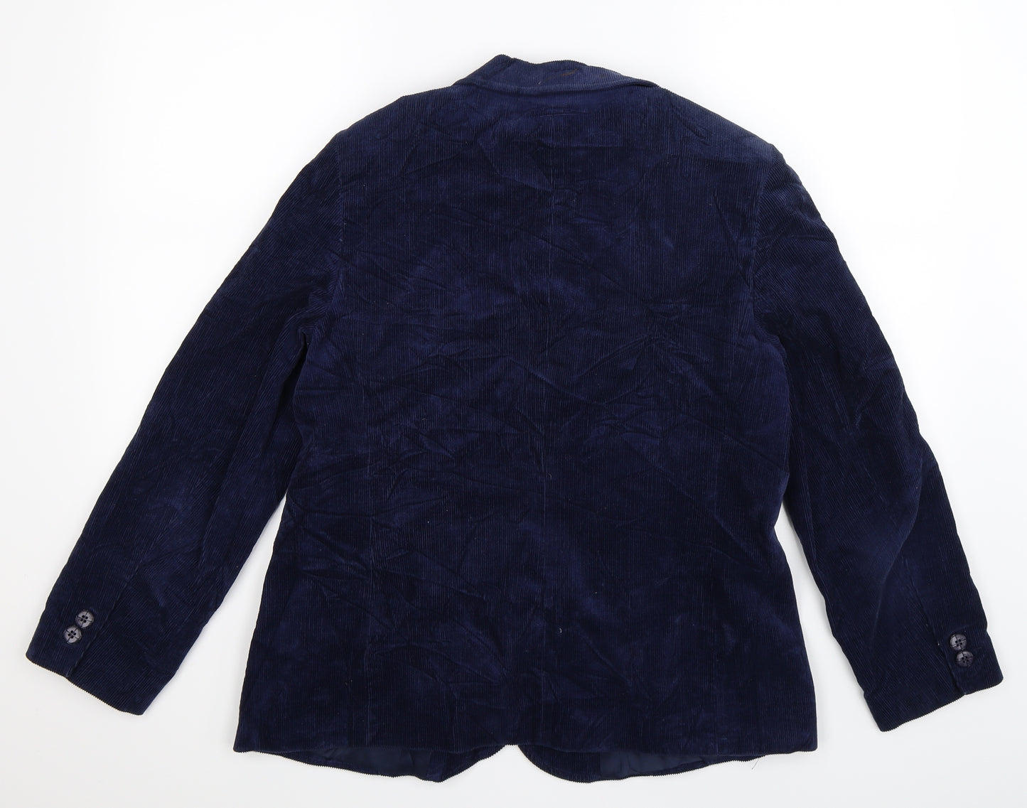 Preworn Womens Blue  Corduroy Jacket Blazer Size 14