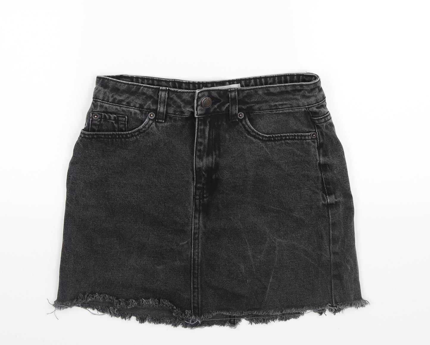 New Look Womens Black  Denim Mini Skirt Size 8