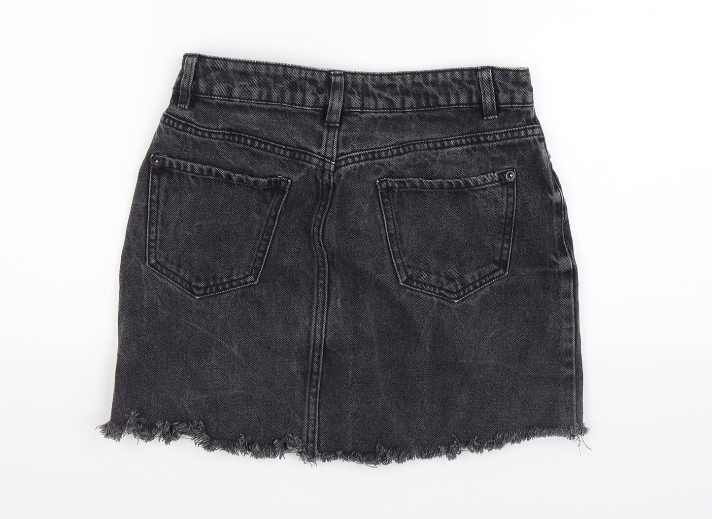 New Look Womens Black  Denim Mini Skirt Size 8