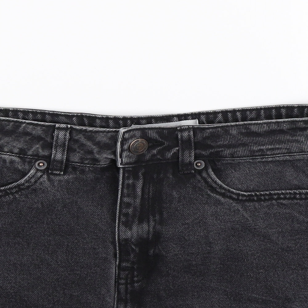 New Look Womens Black  Denim Mini Skirt Size 8