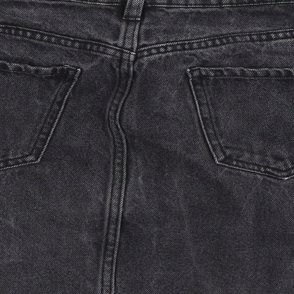New Look Womens Black  Denim Mini Skirt Size 8