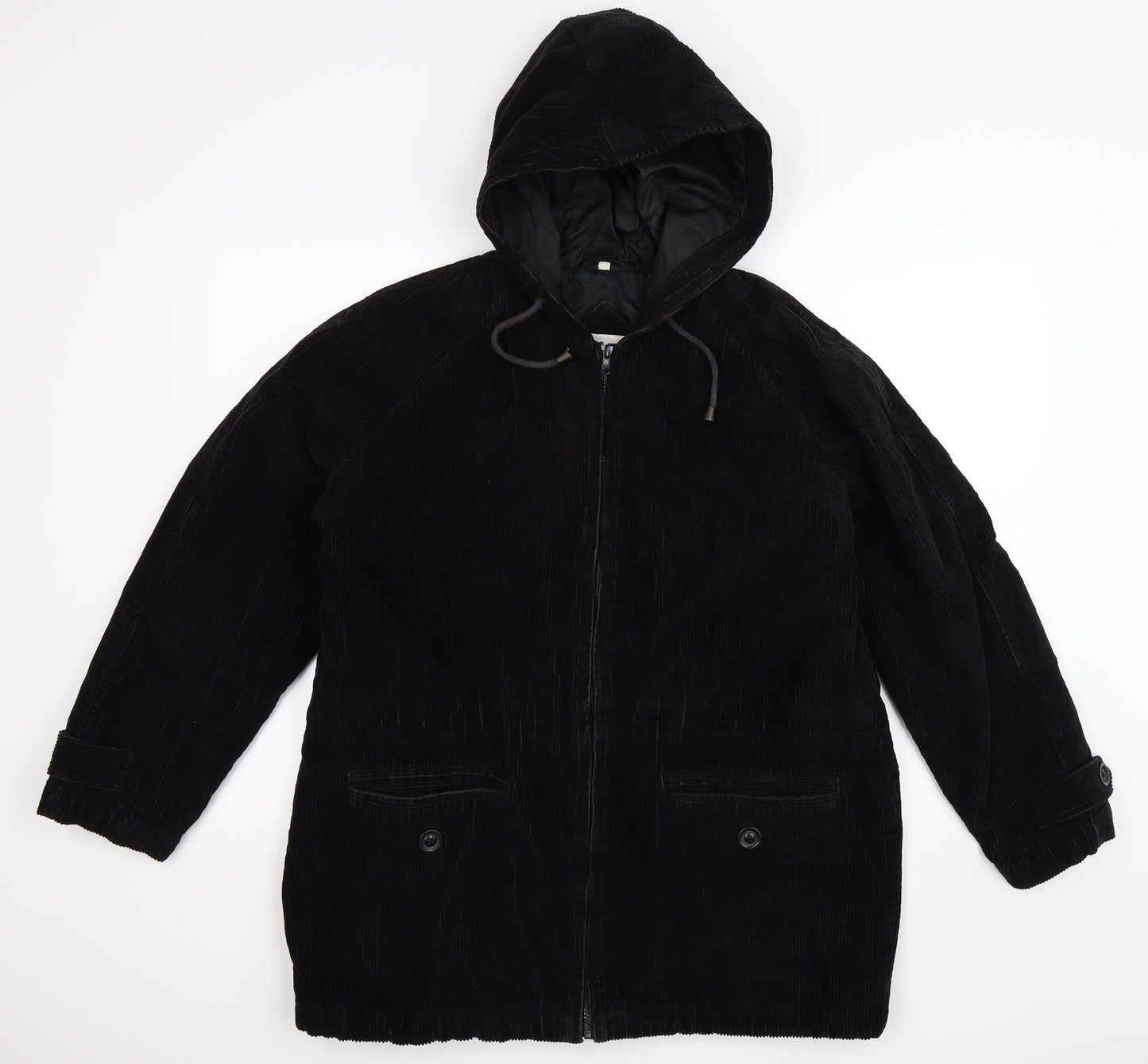 NuAge Womens Black  Corduroy Jacket Coat Size 12