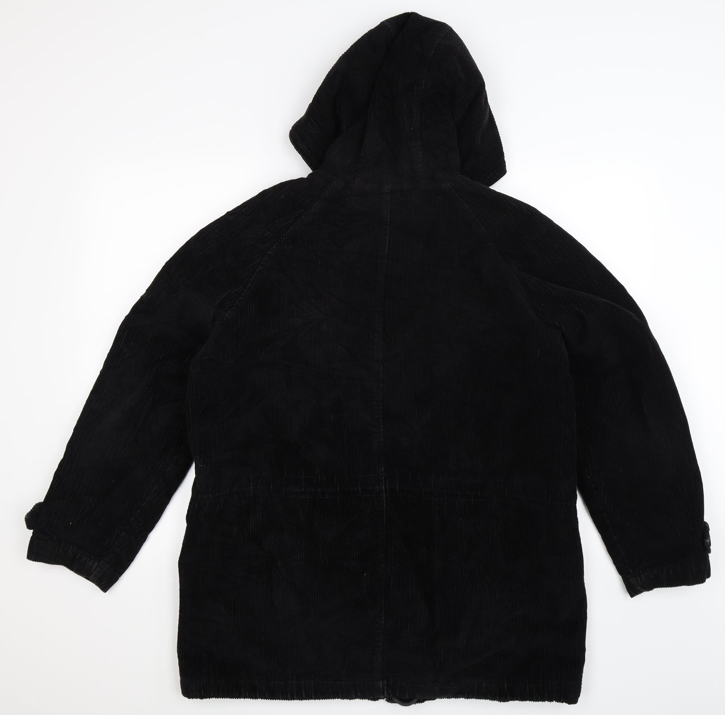 NuAge Womens Black  Corduroy Jacket Coat Size 12