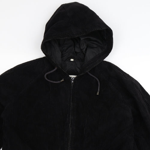 NuAge Womens Black  Corduroy Jacket Coat Size 12