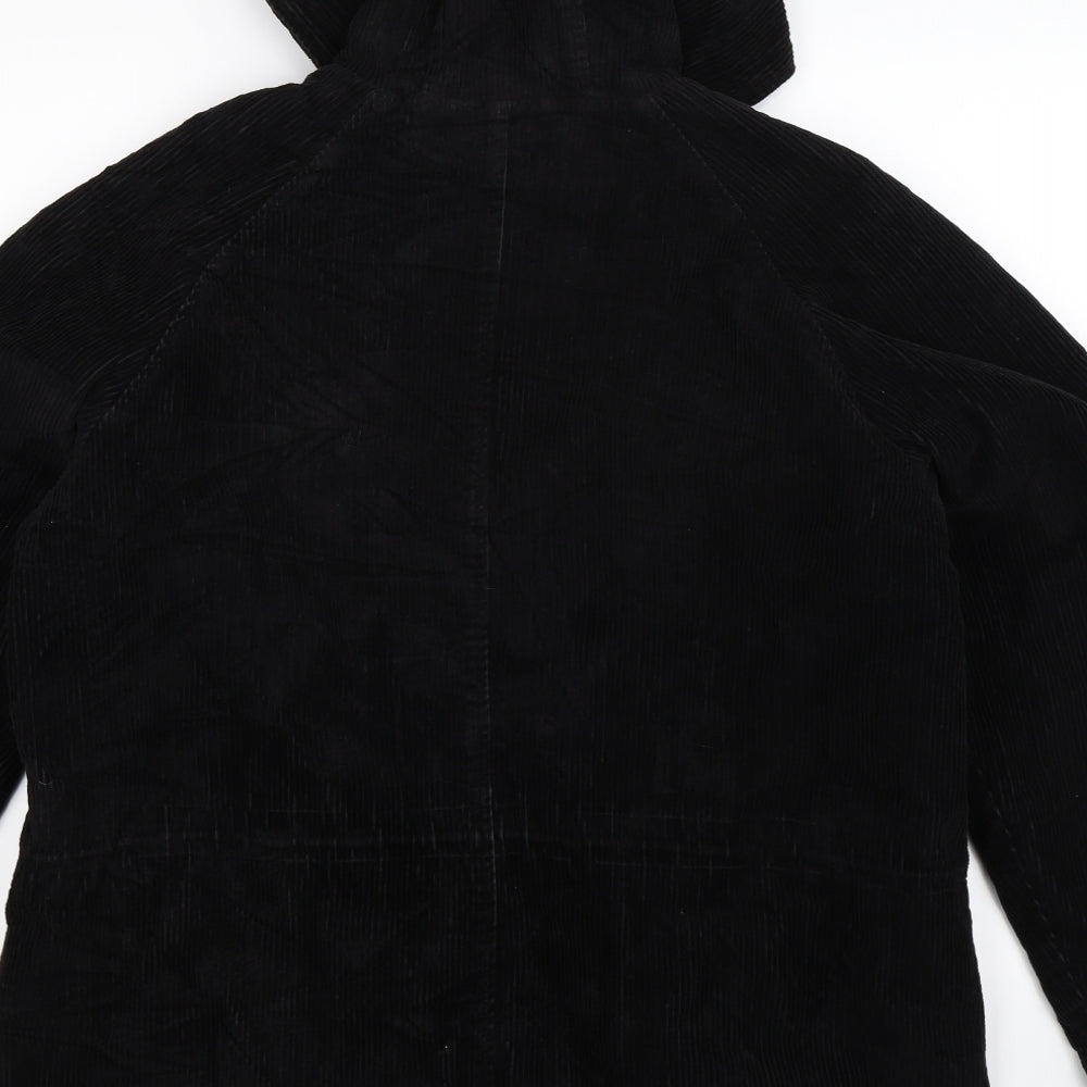 NuAge Womens Black  Corduroy Jacket Coat Size 12