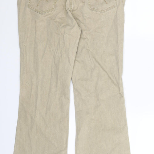 Berkertex Womens Beige  Denim Flared Jeans Size 14 L29 in