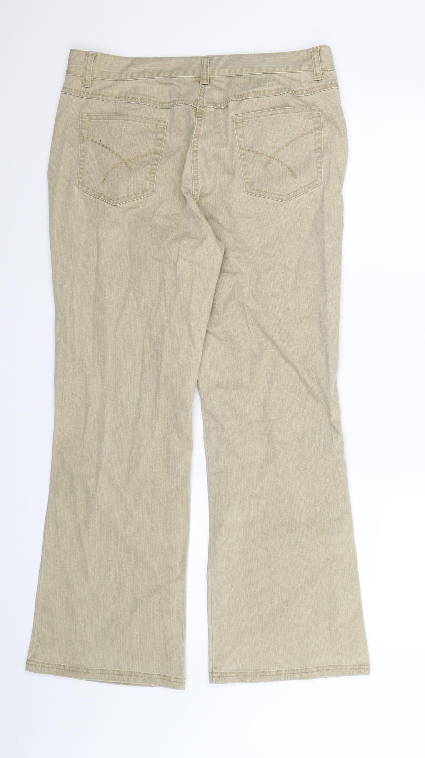 Berkertex Womens Beige  Denim Flared Jeans Size 14 L29 in