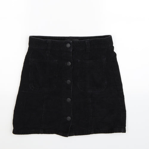 NEXT Womens Black  Corduroy A-Line Skirt Size 6