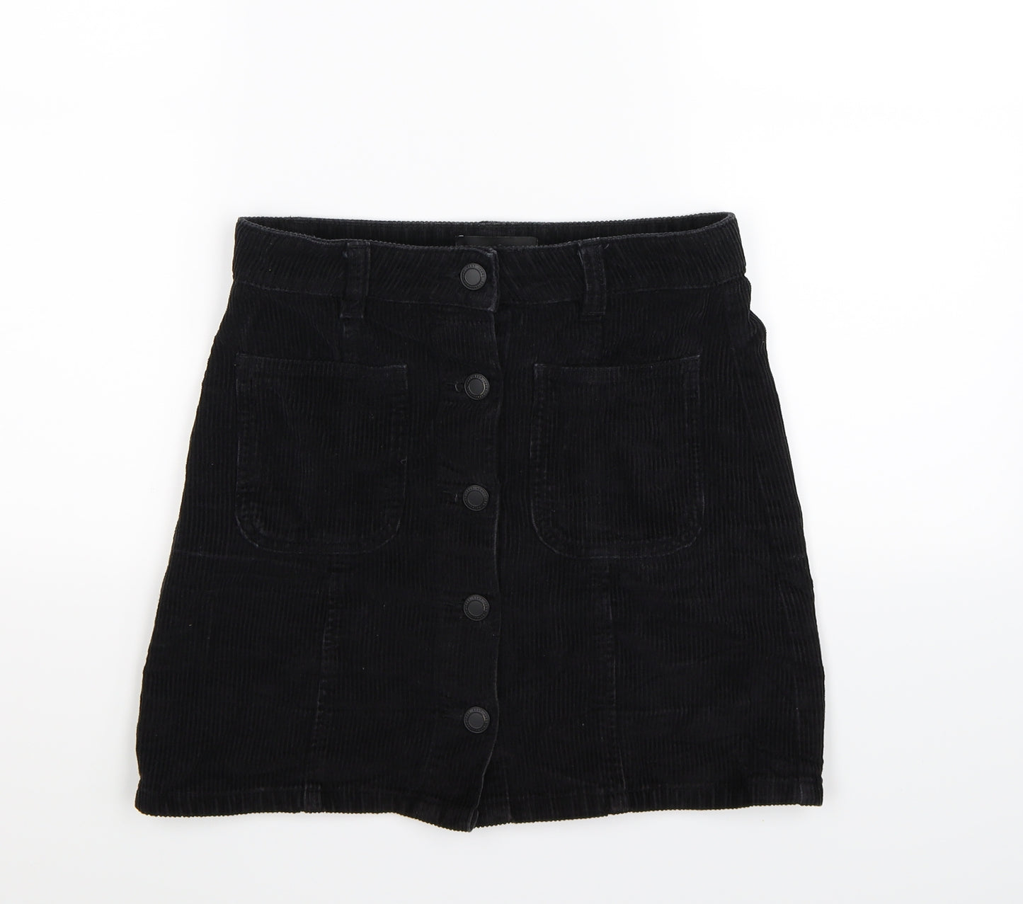 NEXT Womens Black  Corduroy A-Line Skirt Size 6