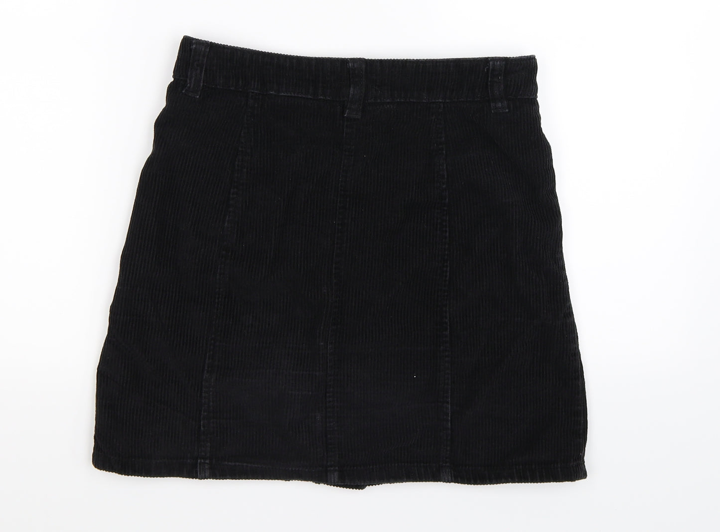 NEXT Womens Black  Corduroy A-Line Skirt Size 6