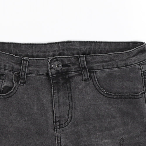 Rough Edges Womens Grey  Denim Hot Pants Shorts Size 8