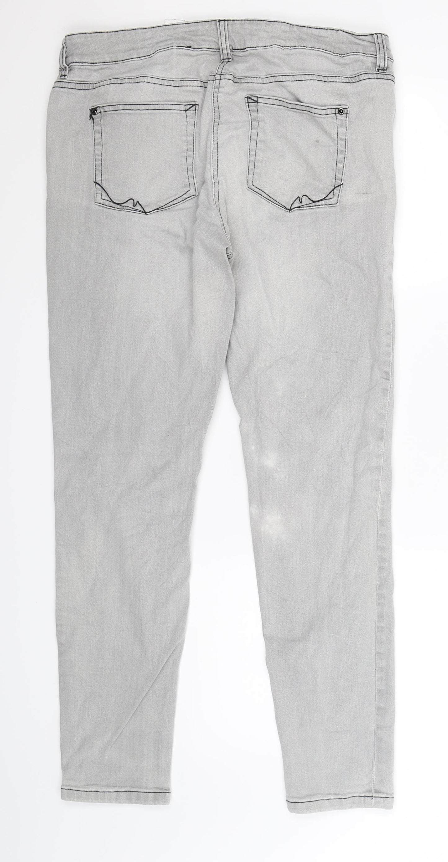 NEXT Womens Grey  Denim Skinny Jeans Size 14 L29 in