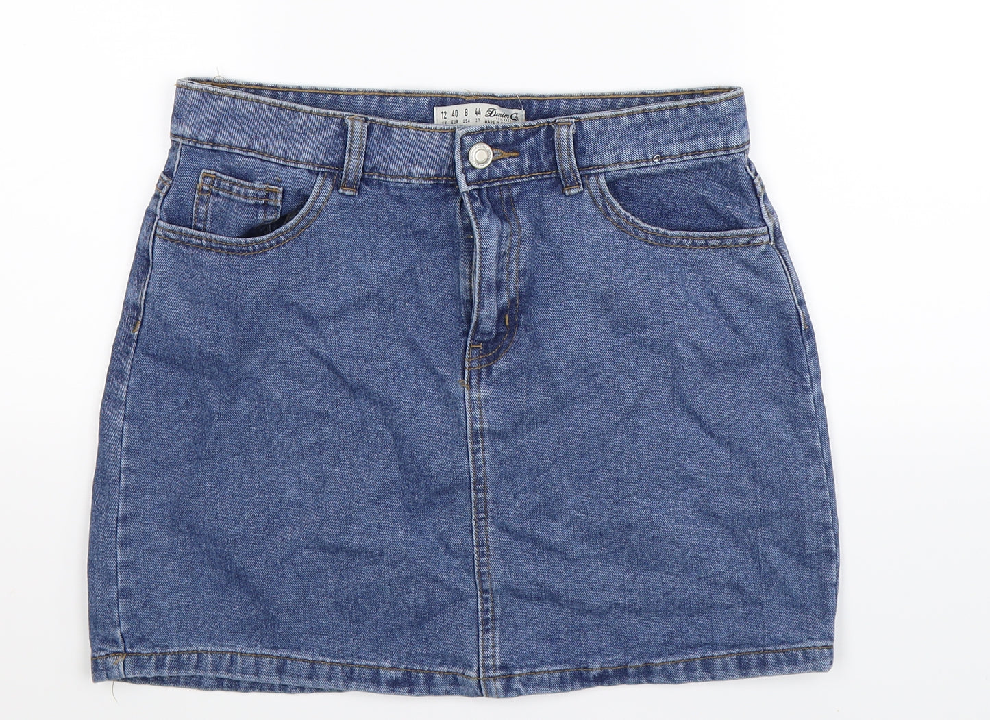 Denim Co Womens Blue  Denim A-Line Skirt Size 12