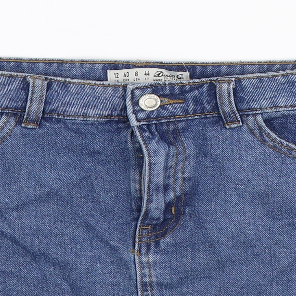 Denim Co Womens Blue  Denim A-Line Skirt Size 12