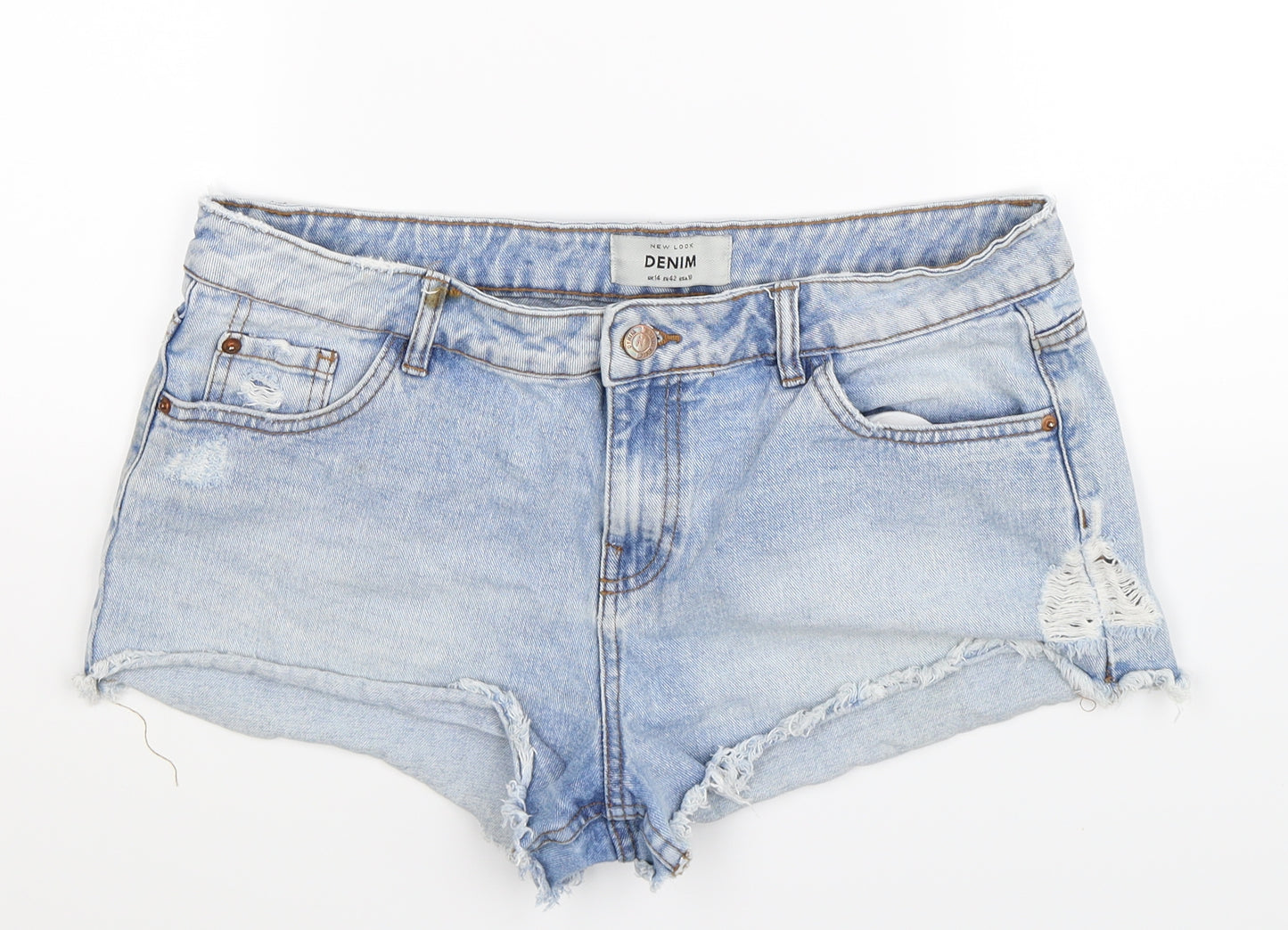 New Look Womens Blue  Denim Hot Pants Shorts Size 14