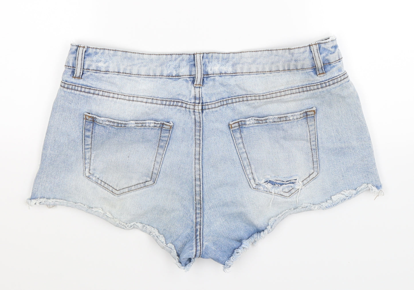 New Look Womens Blue  Denim Hot Pants Shorts Size 14