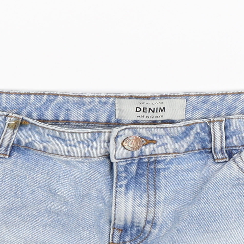 New Look Womens Blue  Denim Hot Pants Shorts Size 14