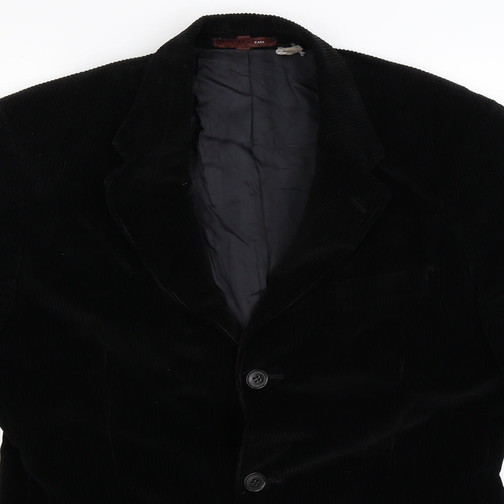 Zara Mens Black  Corduroy Jacket Suit Jacket Size 40