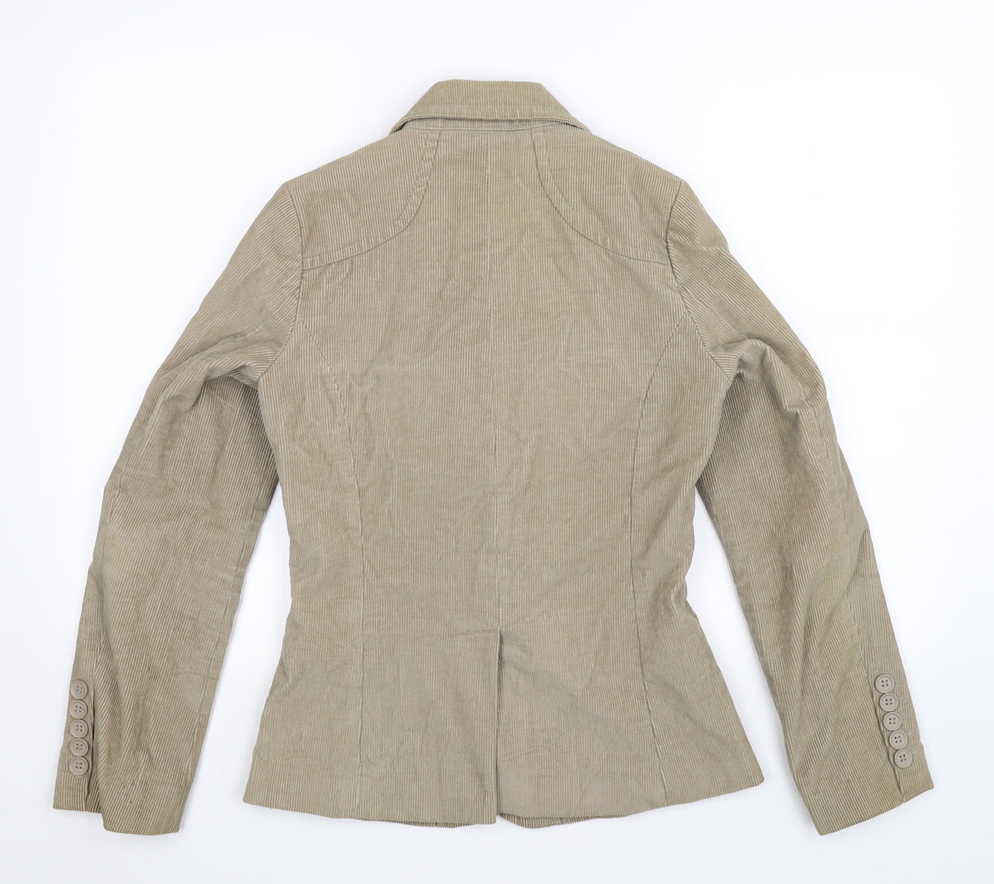 Preworn Womens Beige  Corduroy Jacket Blazer Size 10