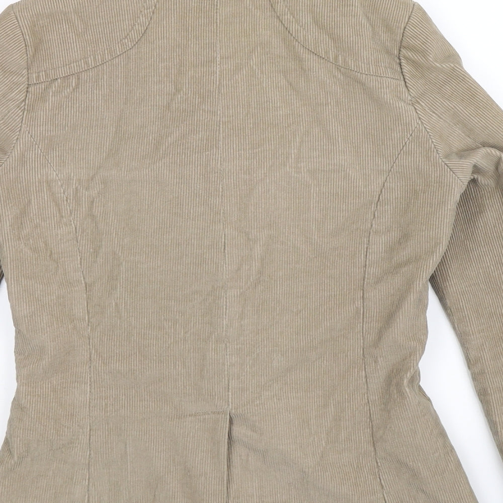 Preworn Womens Beige  Corduroy Jacket Blazer Size 10