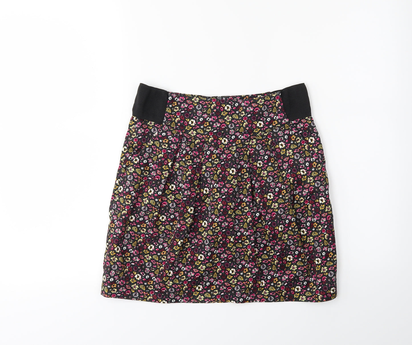 H&M Womens Black Floral  Mini Skirt Size 10