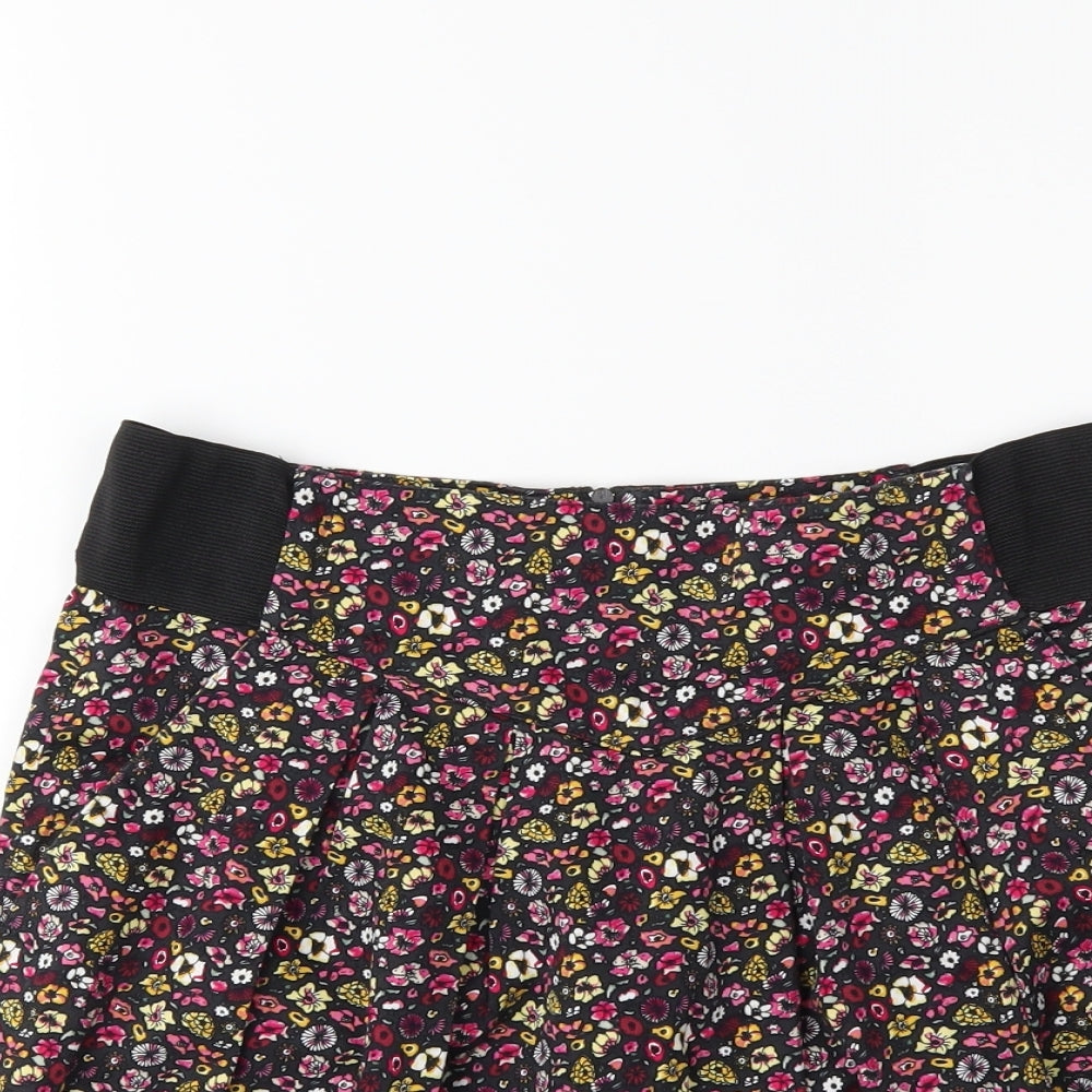 H&M Womens Black Floral  Mini Skirt Size 10