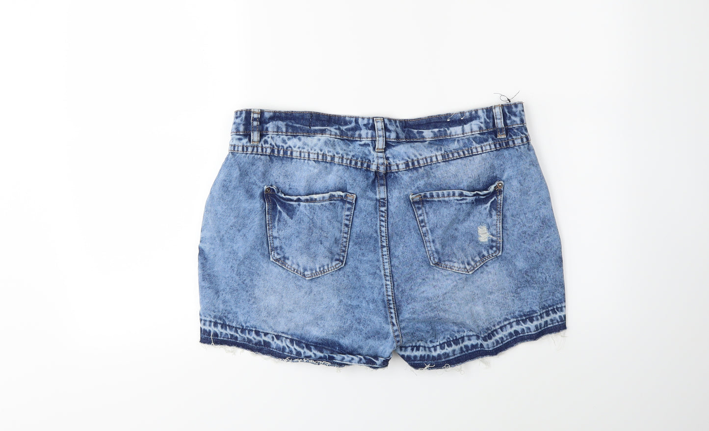 New Look Womens Black  Denim Cut-Off Shorts Size 12