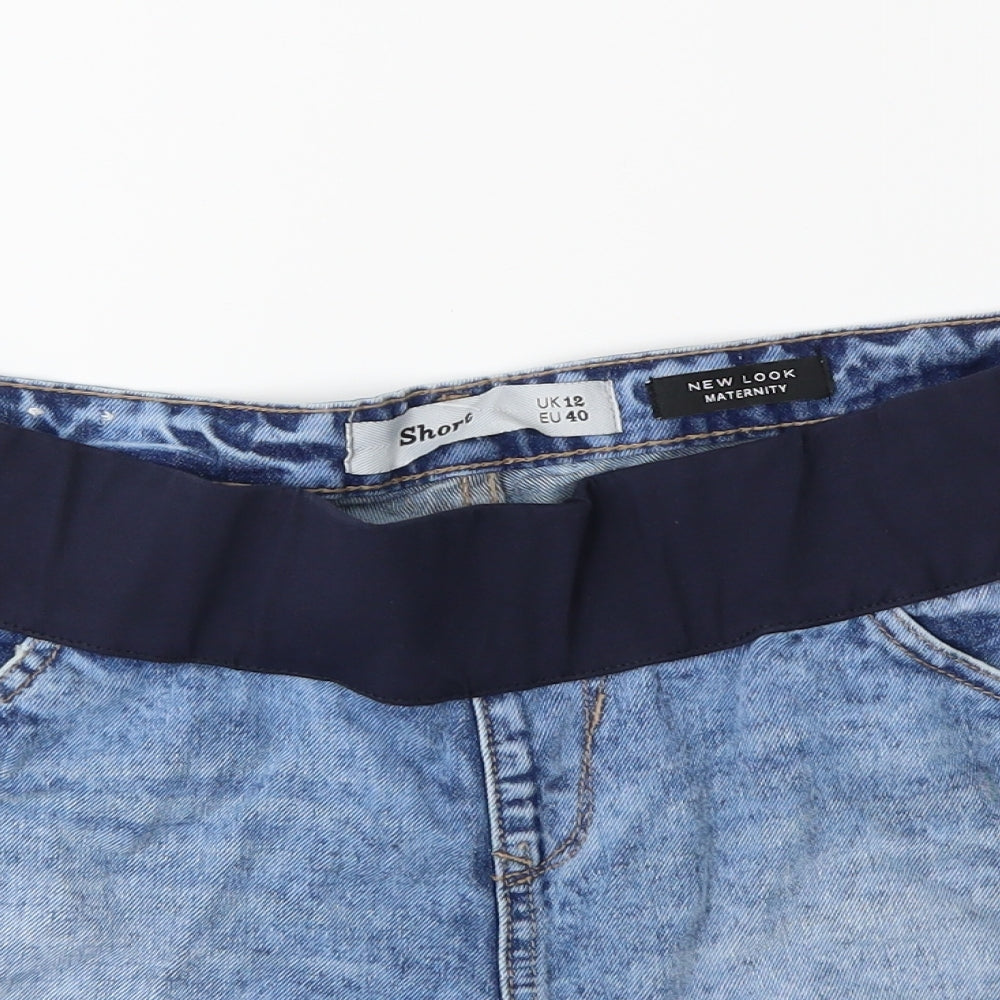 New Look Womens Black  Denim Cut-Off Shorts Size 12