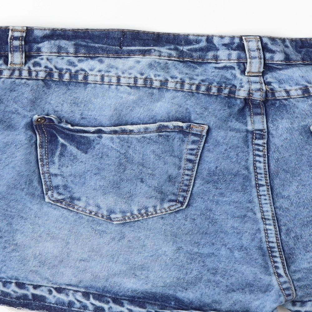 New Look Womens Black  Denim Cut-Off Shorts Size 12