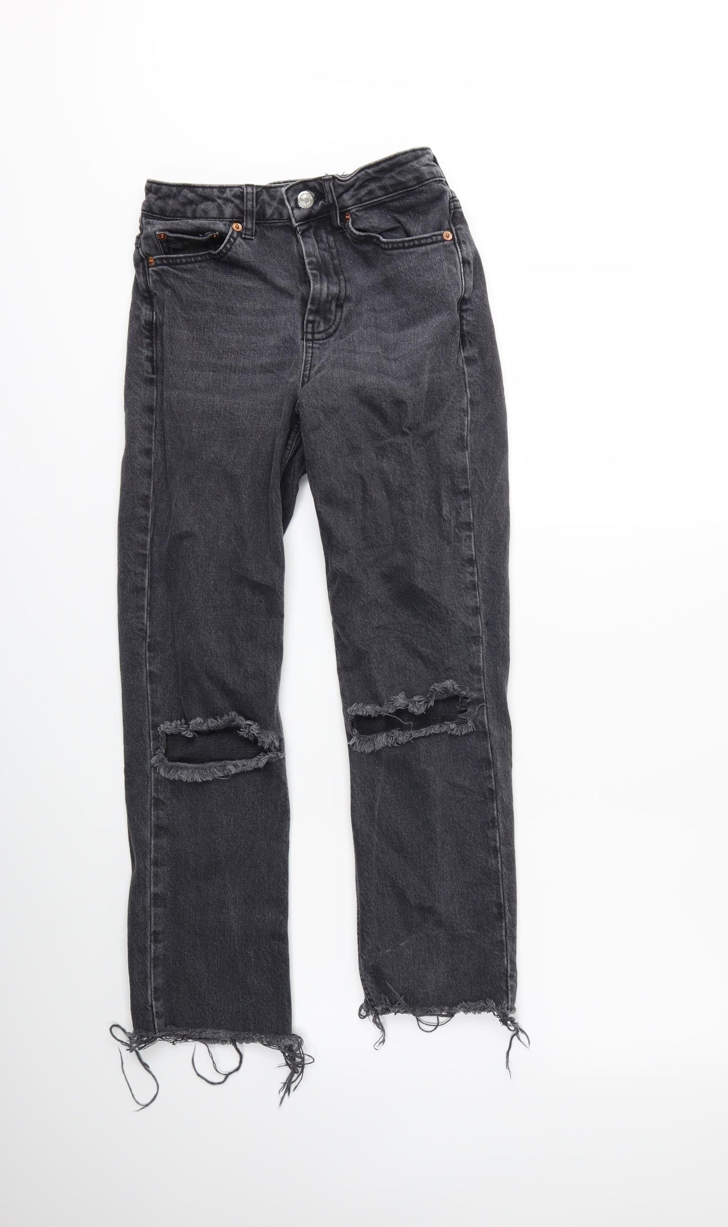 Topshop Womens Grey  Denim Mom Jeans  L32 in