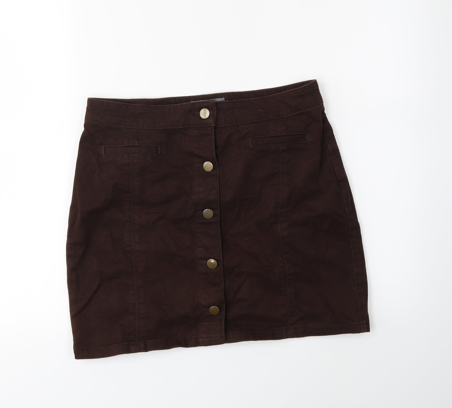 Dorothy Perkins Womens Brown  Denim Mini Skirt Size 10