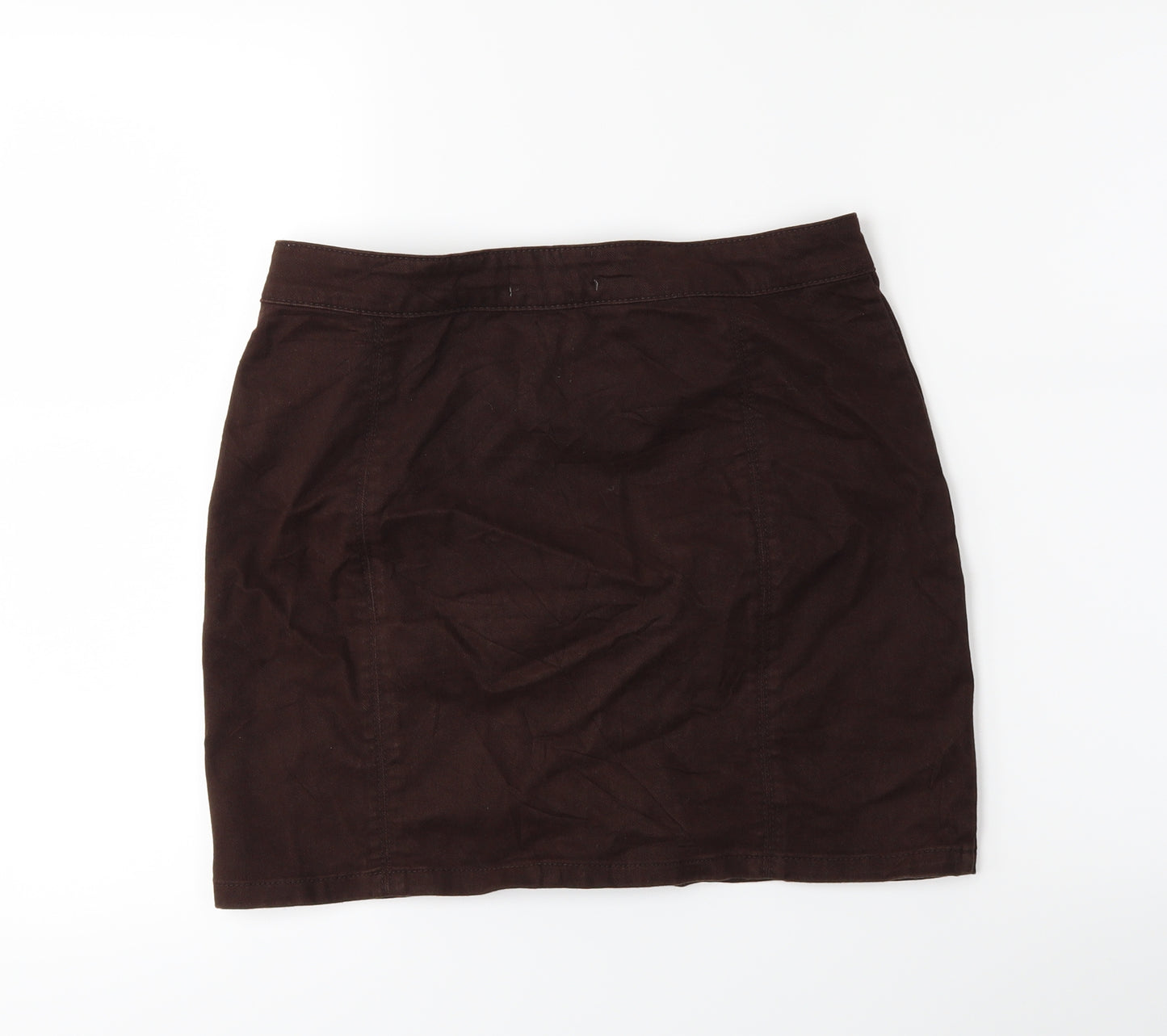 Dorothy Perkins Womens Brown  Denim Mini Skirt Size 10