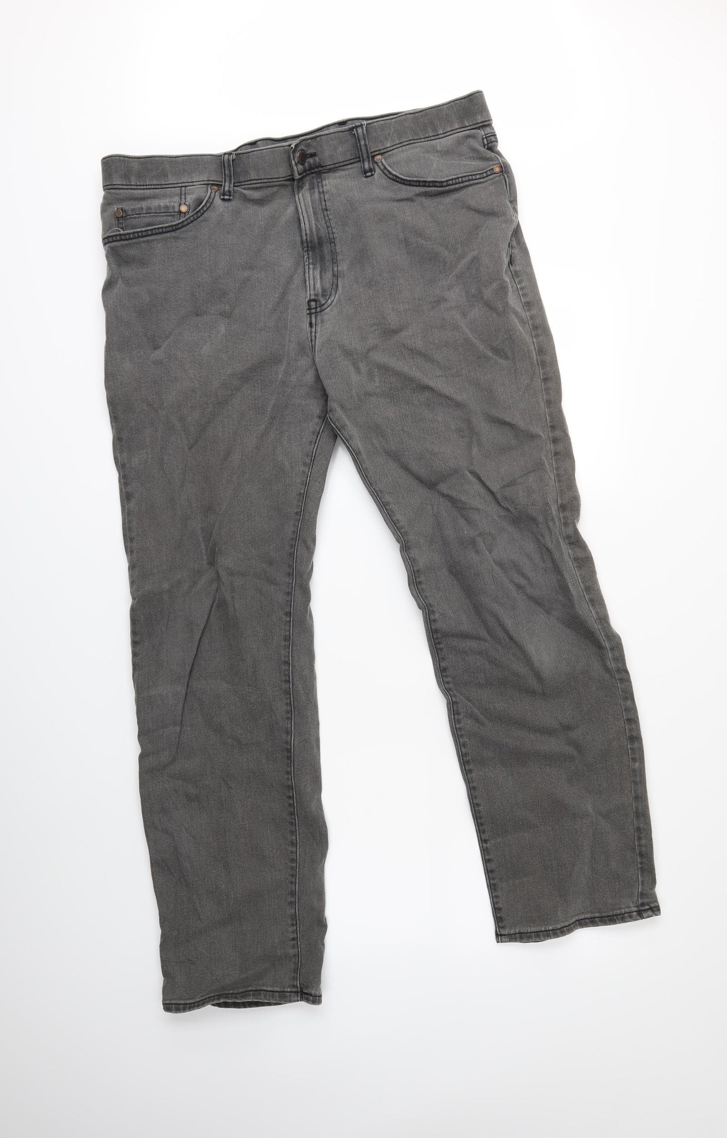 Marks and Spencer Mens Grey  Denim Straight Jeans  L31 in