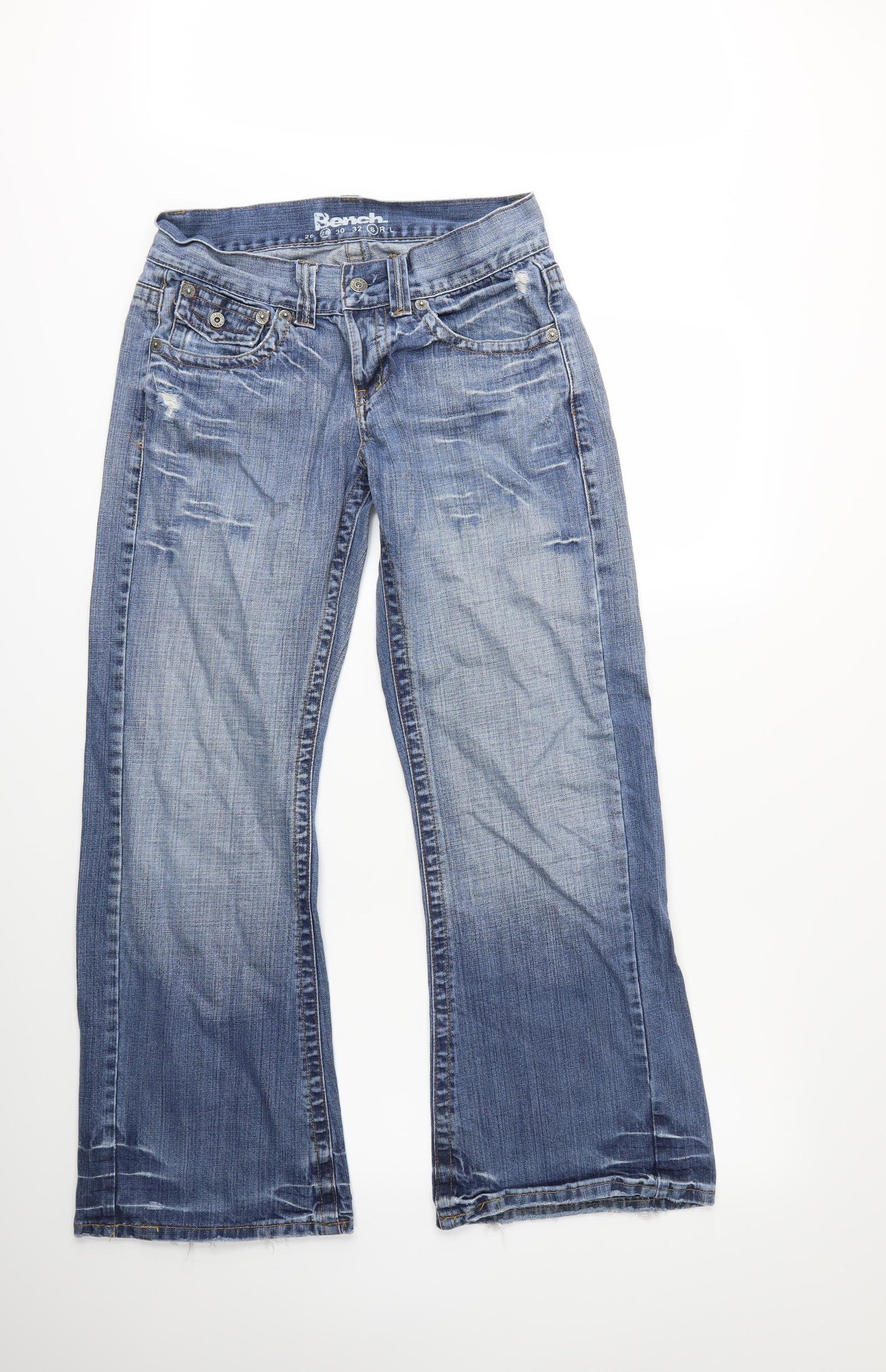 Bench Womens Blue  Denim Wide-Leg Jeans  L28 in