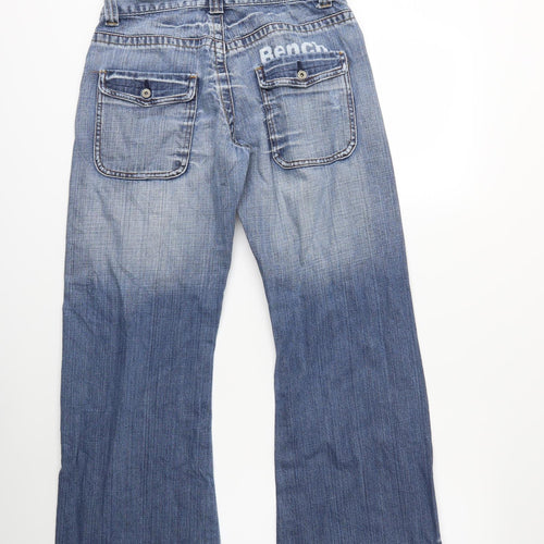 Bench Womens Blue  Denim Wide-Leg Jeans  L28 in